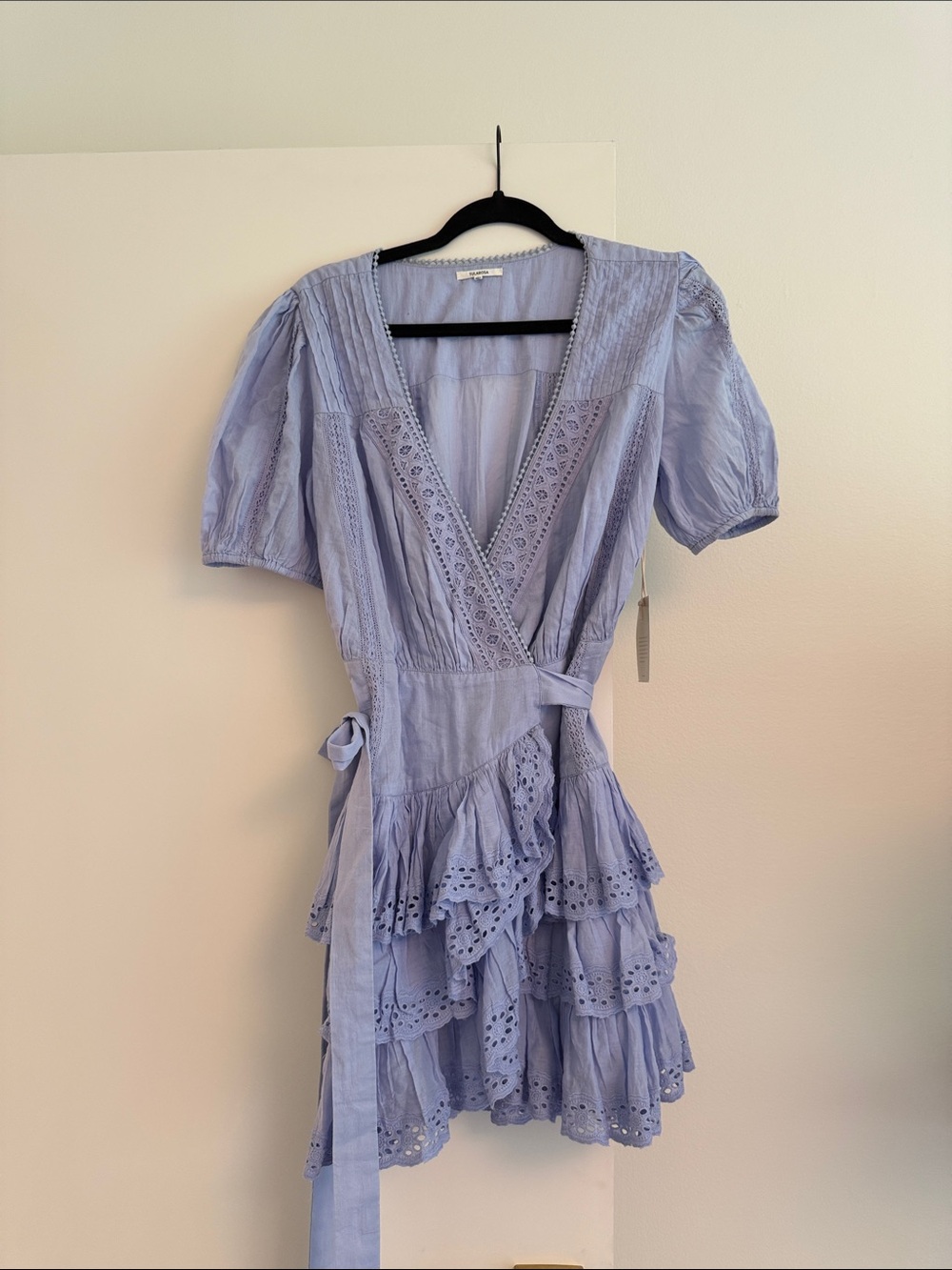 Tularosa Lavender Eyelet Wrap Dress